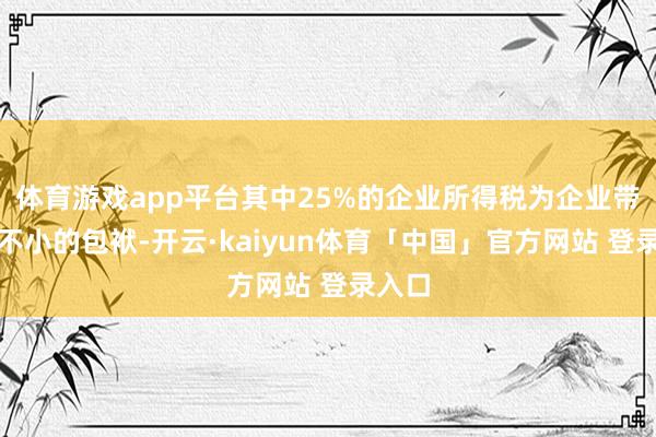 体育游戏app平台其中25%的企业所得税为企业带来了不小的包袱-开云·kaiyun体育「中国」官方网站 登录入口